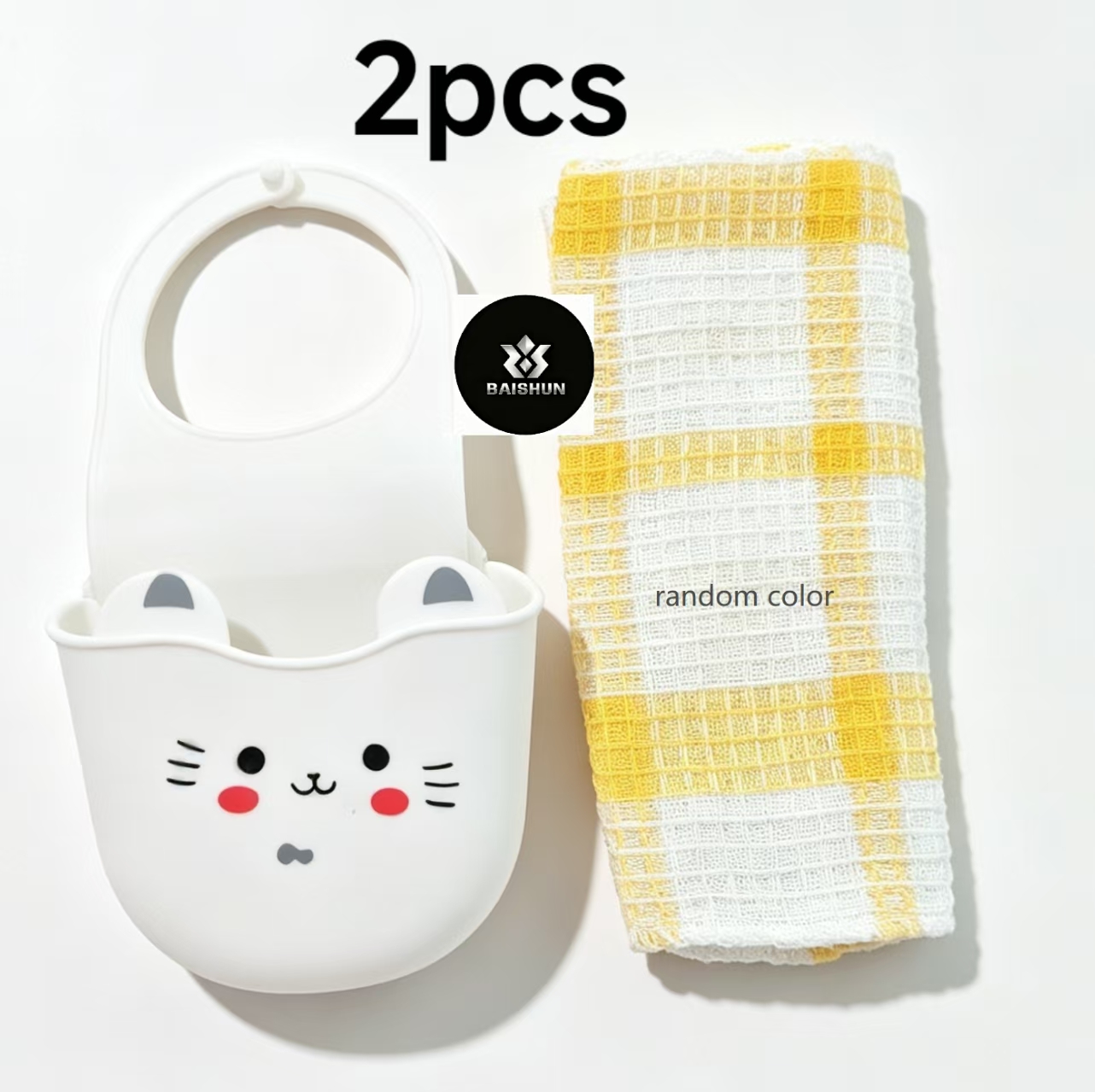 Silicone Tap Washer - 2er-Set niedliche Katzen-Silikon-Wasserhahnabdeckung mit Abflussloch und